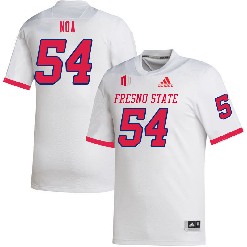 Men #54 Sione Noa Fresno State Bulldogs College Football Jerseys Sale-White - Click Image to Close